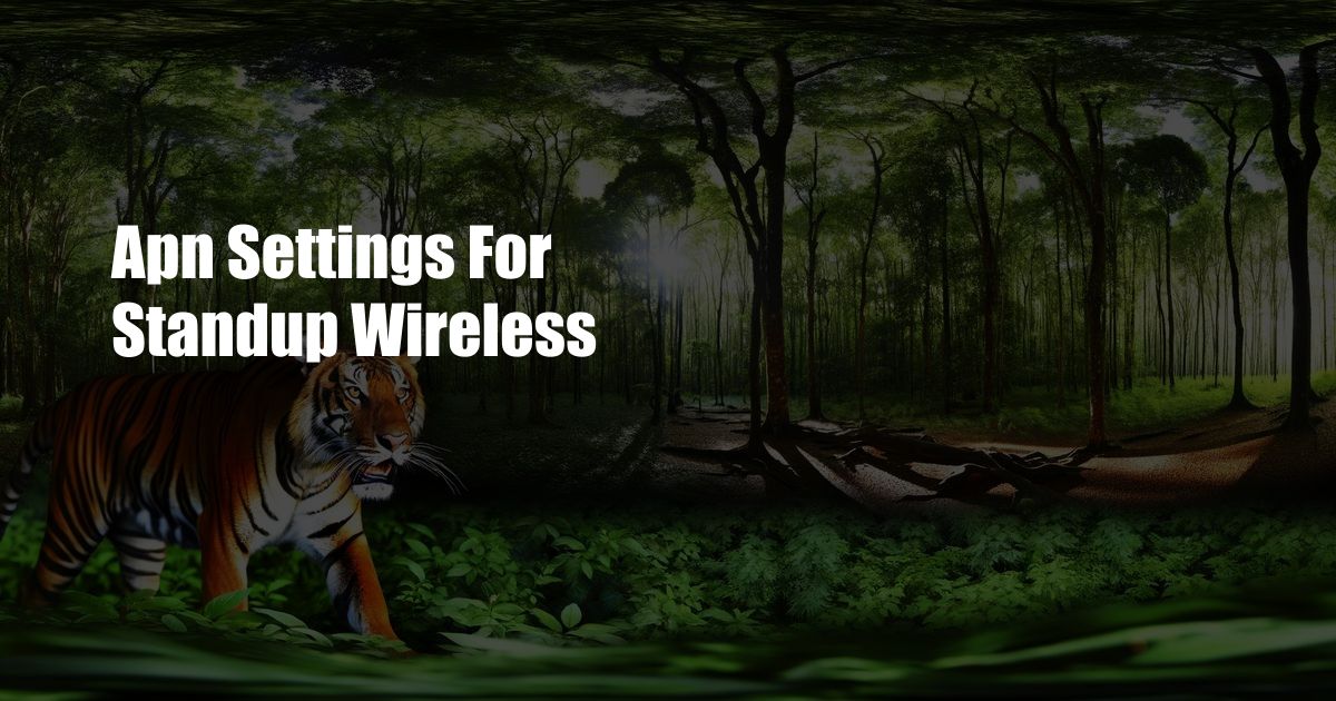 Apn Settings For Standup Wireless