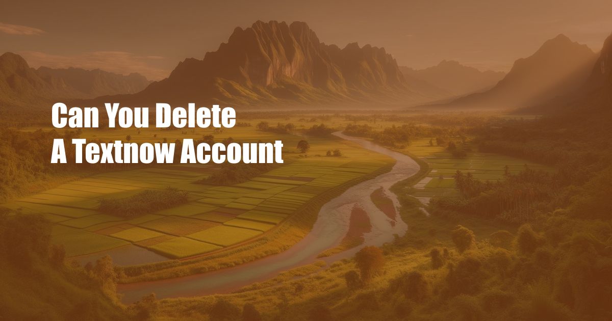 Can You Delete A Textnow Account