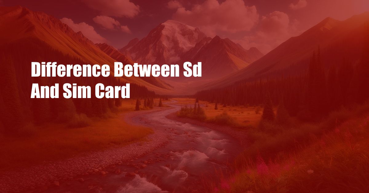 Difference Between Sd And Sim Card
