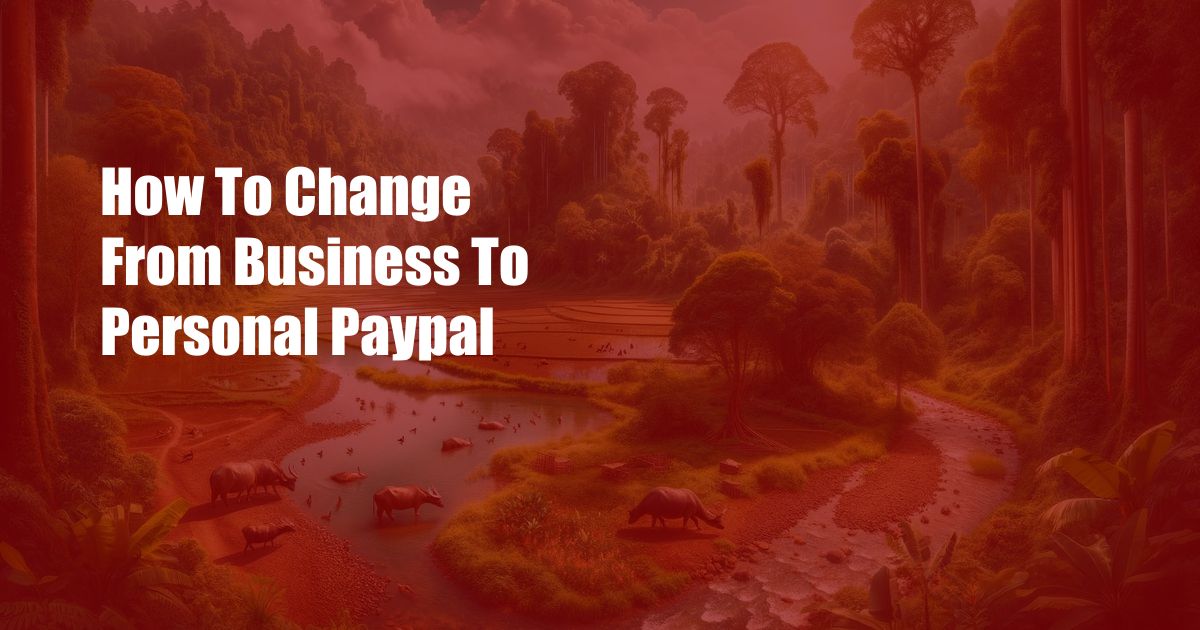 How To Change From Business To Personal Paypal
