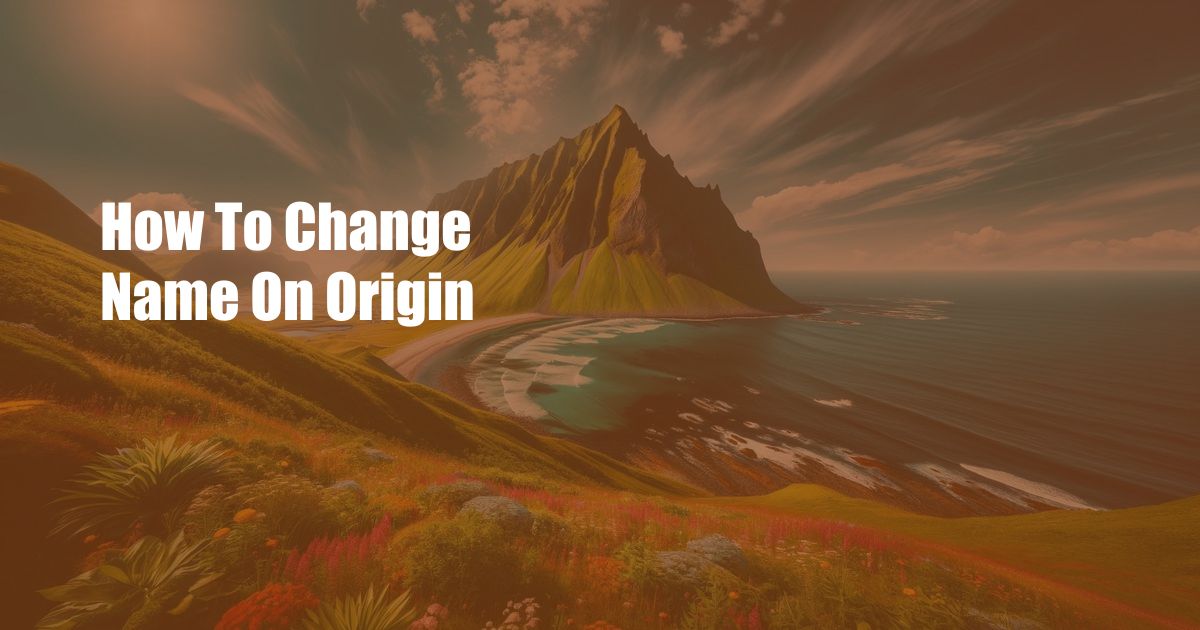 How To Change Name On Origin