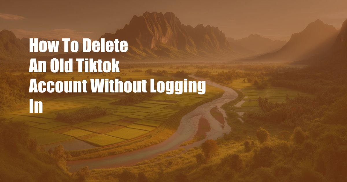 How To Delete An Old Tiktok Account Without Logging In