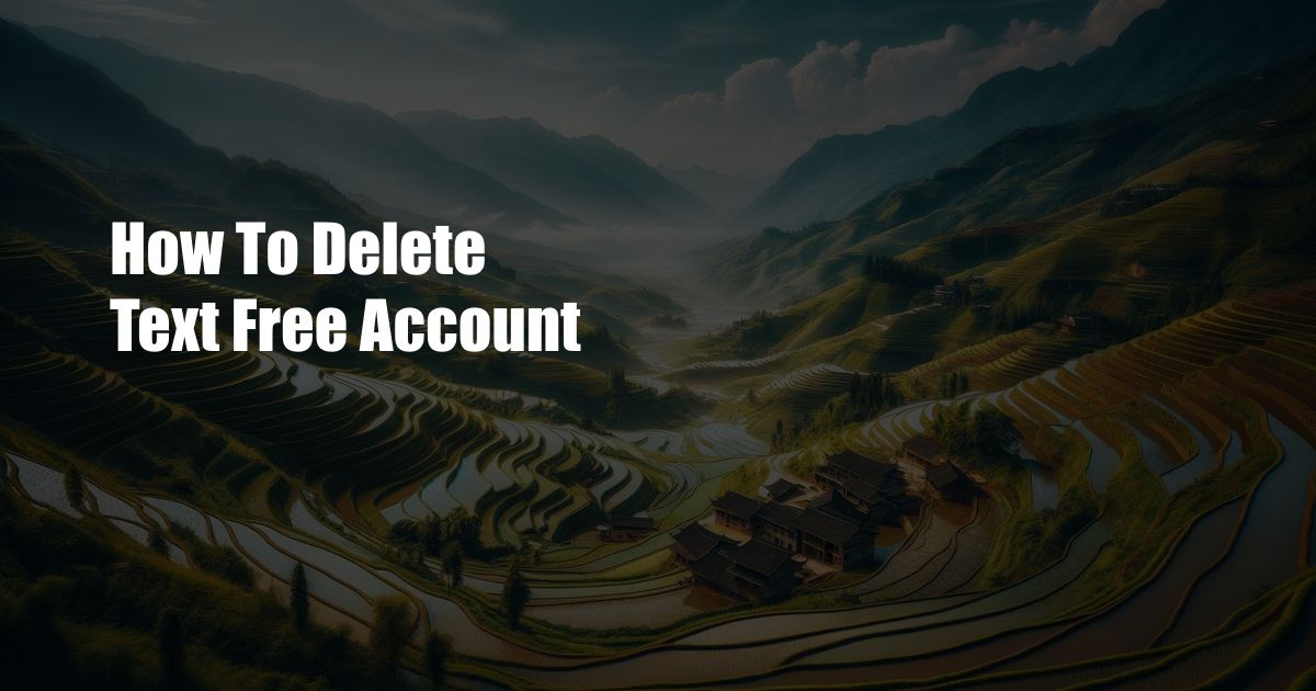 How To Delete Text Free Account