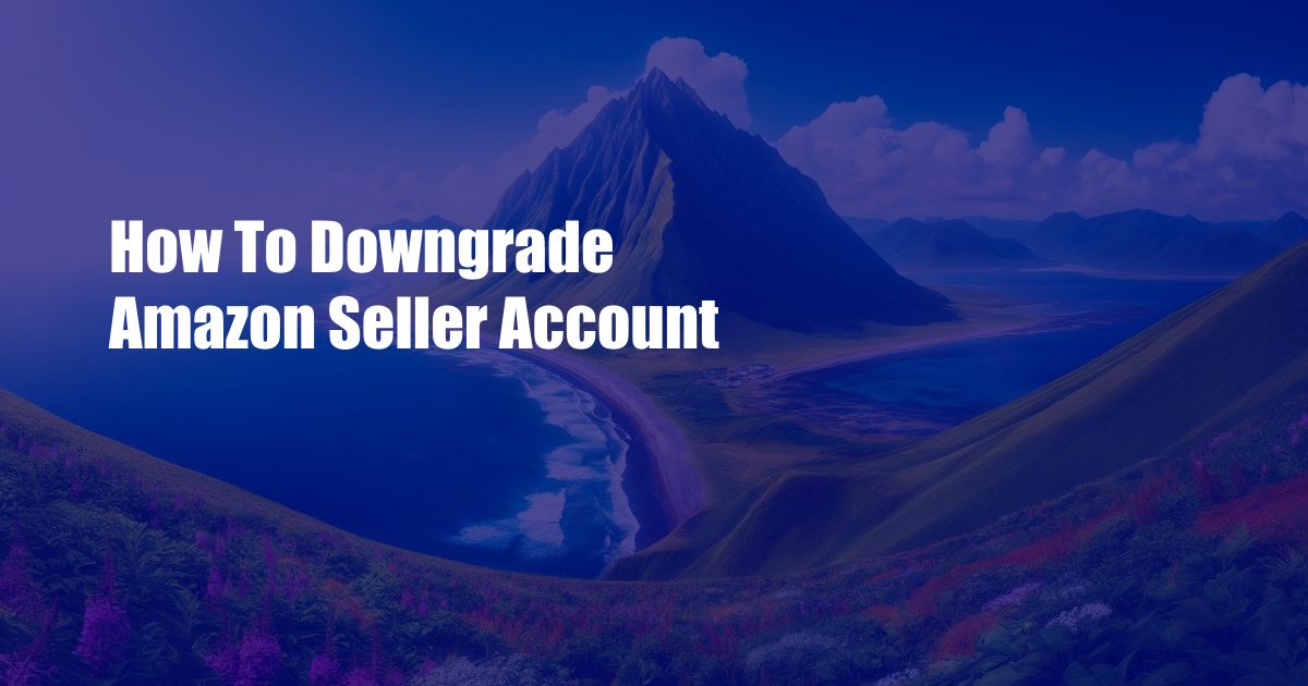 How To Downgrade Amazon Seller Account