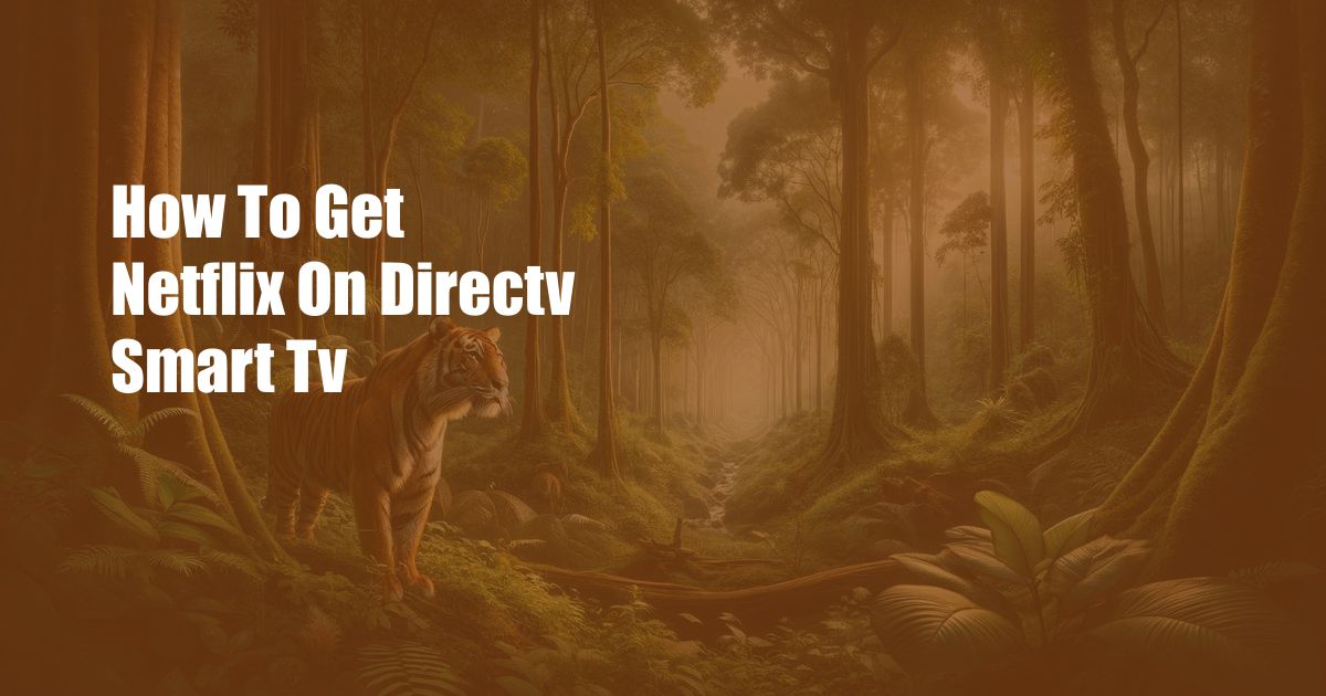How To Get Netflix On Directv Smart Tv
