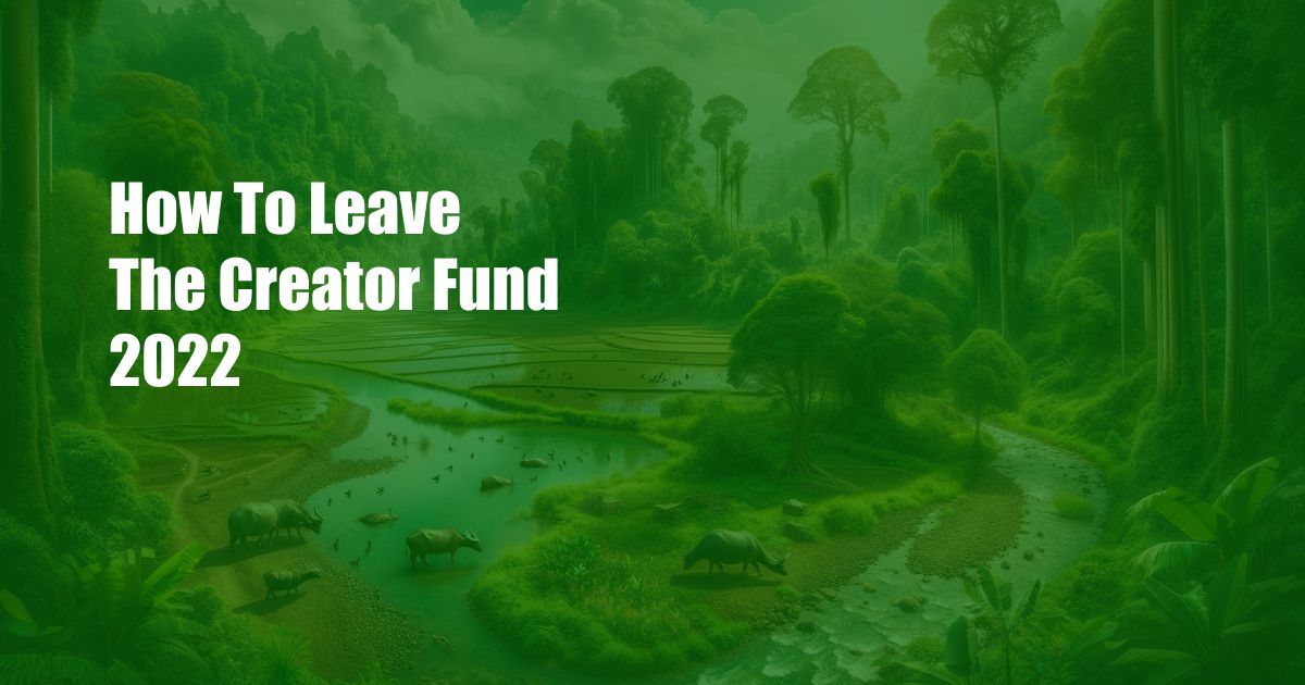 How To Leave The Creator Fund 2022