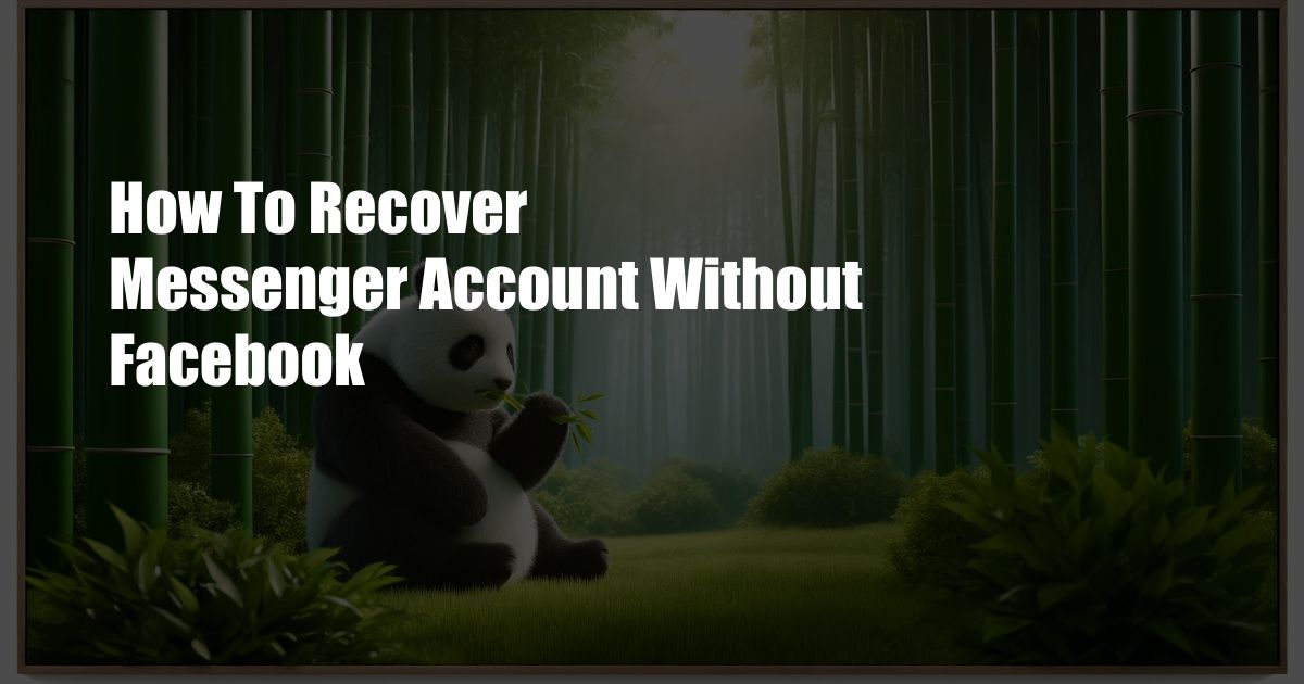 How To Recover Messenger Account Without Facebook