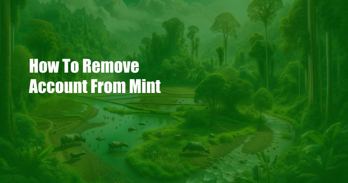 How To Remove Account From Mint
