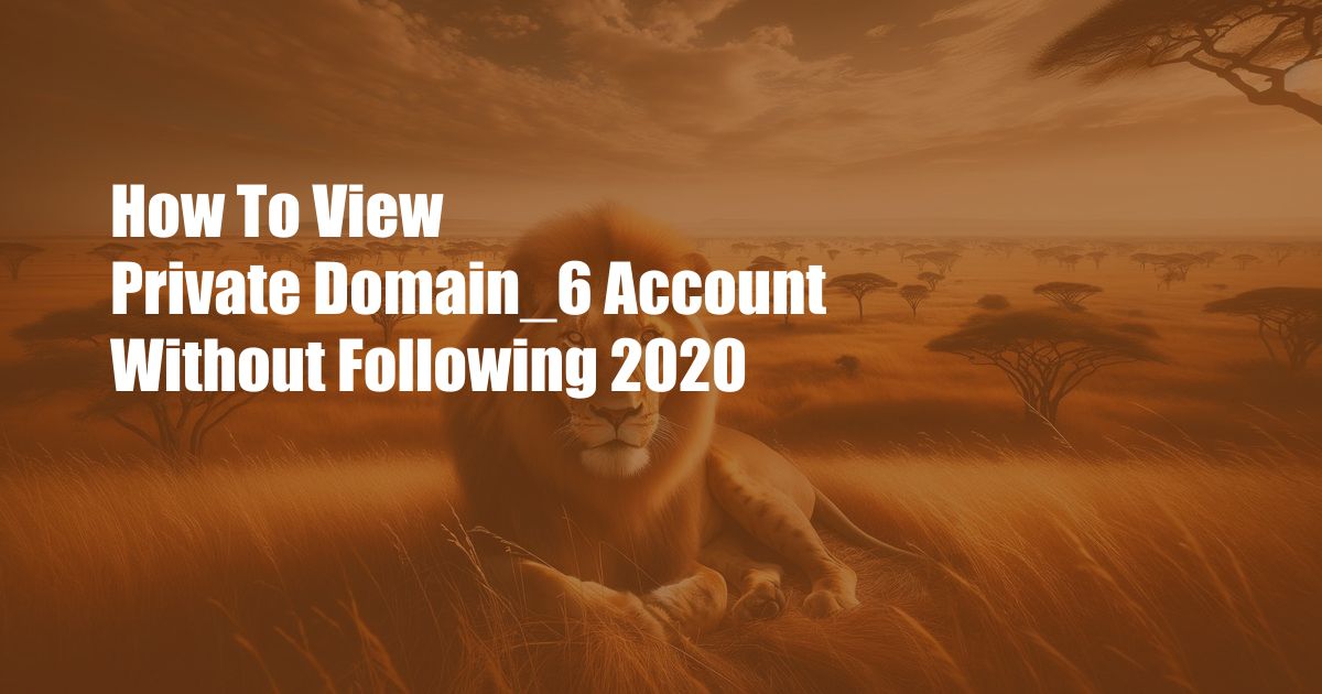 How To View Private Domain_6 Account Without Following 2020