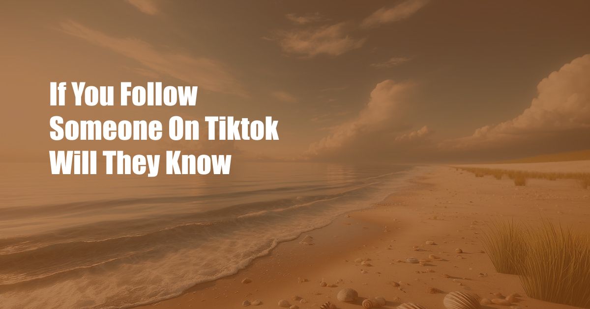 If You Follow Someone On Tiktok Will They Know