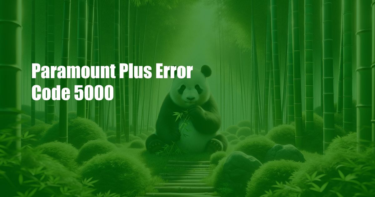 Paramount Plus Error Code 5000