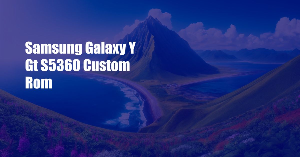 Samsung Galaxy Y Gt S5360 Custom Rom